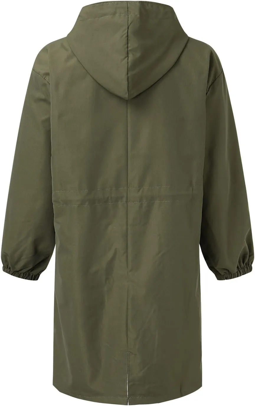 2025 Women's Fashion Trench Coat Notch Lapel Double Breasted Thick A Line Pea Coats Jacket with Pockets