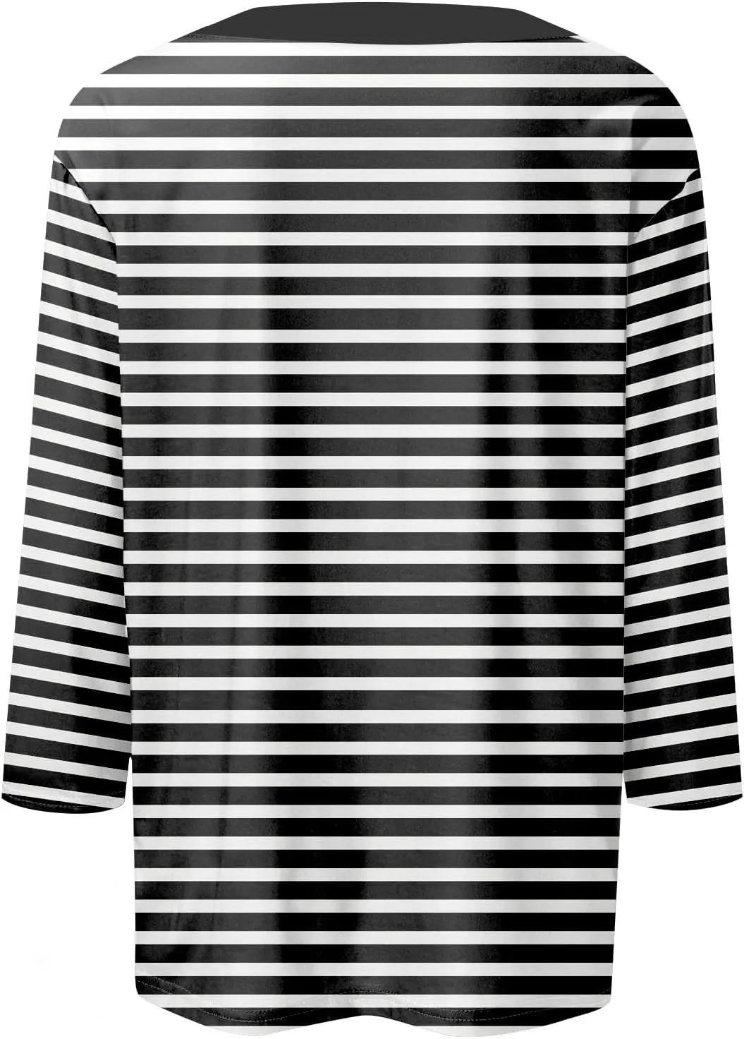 3/4 Length Sleeve Womens Tops Plus Size,Basic Elbow Sleeve Workout Top Striped Shirt Crew Neck 3 Quarter Sleeve Tees