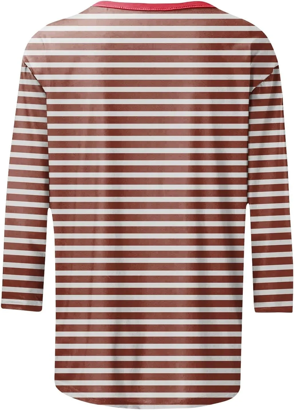 3/4 Length Sleeve Womens Tops Plus Size,Basic Elbow Sleeve Workout Top Striped Shirt Crew Neck 3 Quarter Sleeve Tees