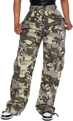 BEJONS Women’s Relaxed Fit All Day High Waist Cargo Pants