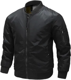 Bidobibo Men's Winter Jackets Outerwear Plus Size Winter Coats for Men Sherpa Lined Thermal Jacket Bomber Jacket Zip Up