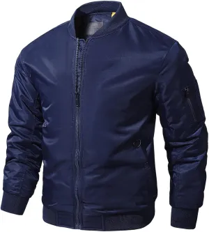 Bidobibo Men's Winter Jackets Outerwear Plus Size Winter Coats for Men Sherpa Lined Thermal Jacket Bomber Jacket Zip Up