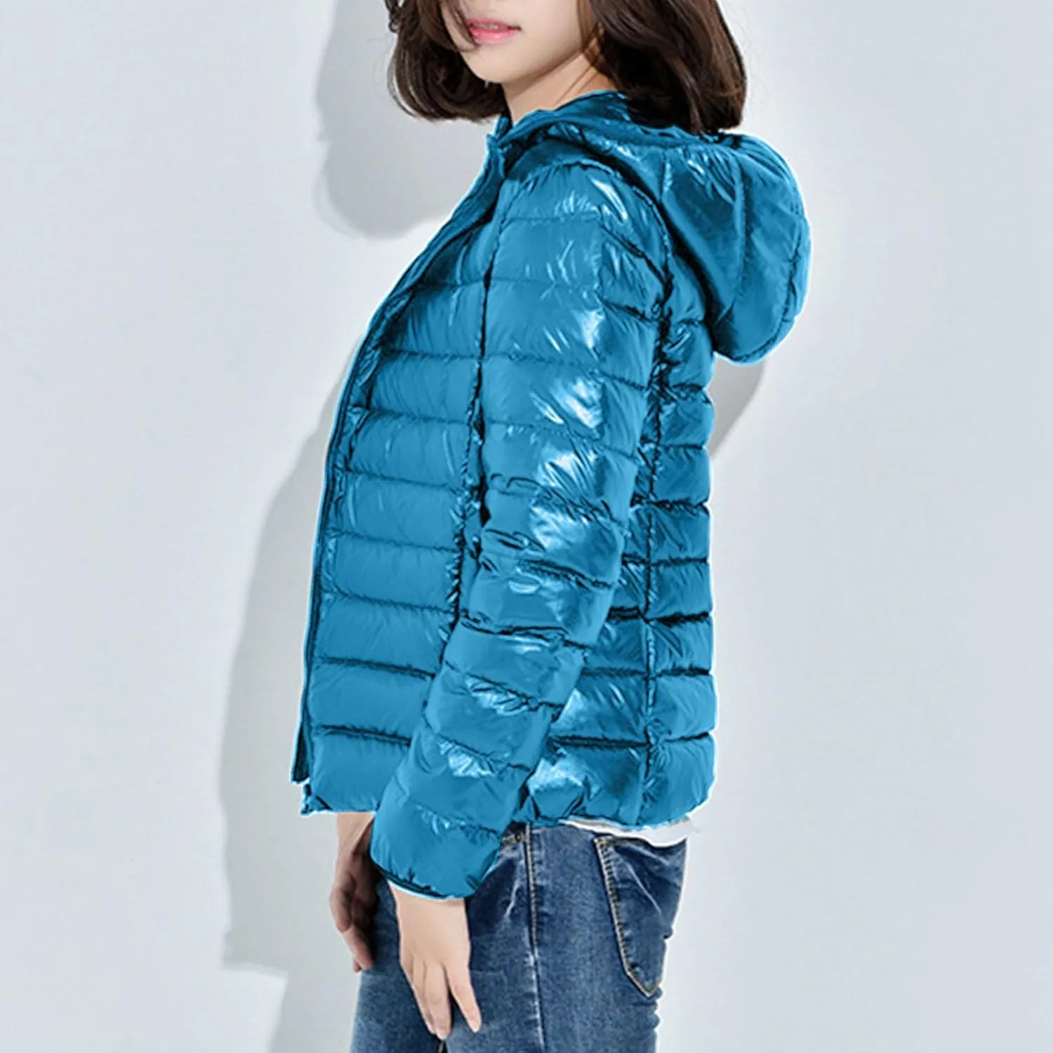 Bidobibo Puffer Jacket Womens Plus Size Oversized Lightweight Down Coat Puffer Jackets with Hood Warm Winter Coats for Women