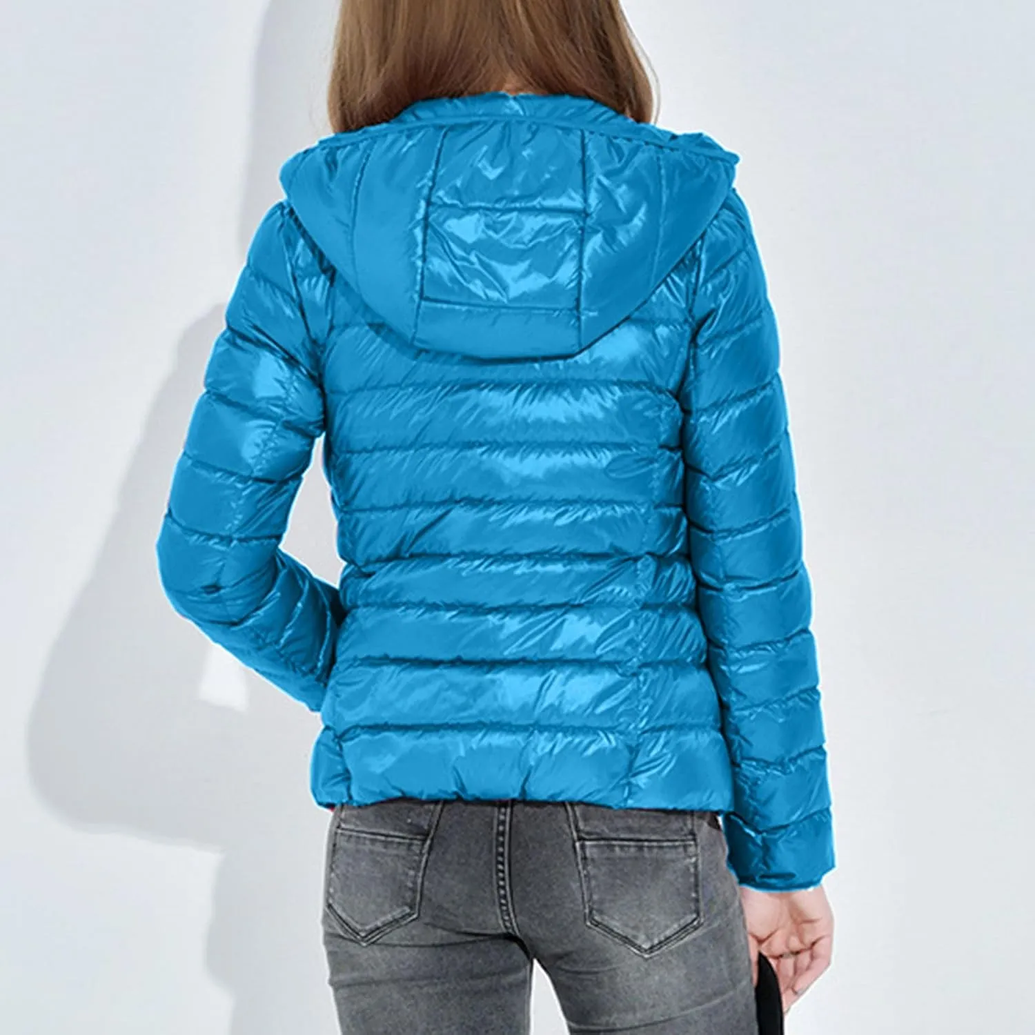Bidobibo Puffer Jacket Womens Plus Size Oversized Lightweight Down Coat Puffer Jackets with Hood Warm Winter Coats for Women