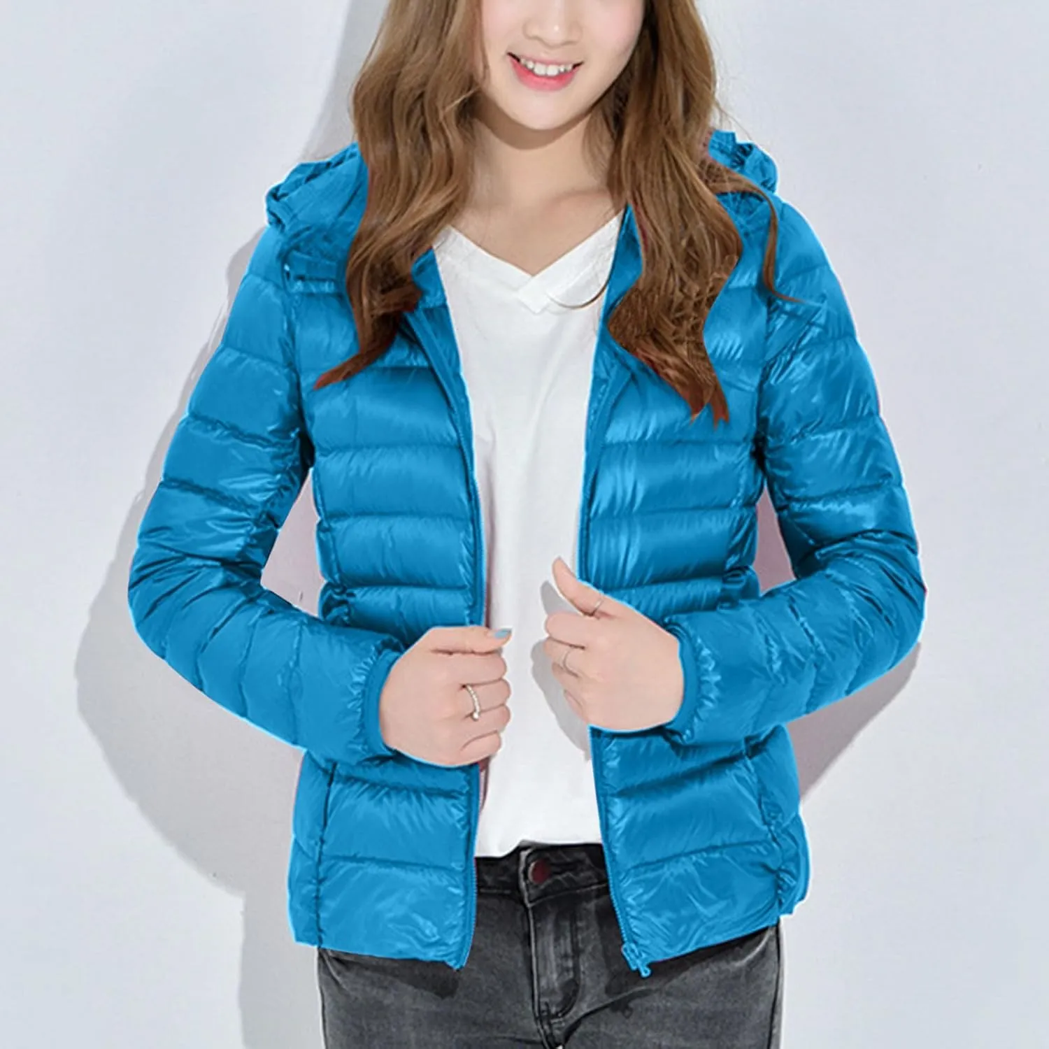 Bidobibo Puffer Jacket Womens Plus Size Oversized Lightweight Down Coat Puffer Jackets with Hood Warm Winter Coats for Women