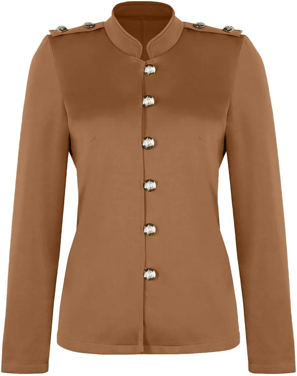 Blazer Jackets for Womens Mock Neck Button Jacket Open Front Cardigan Classic Daily Business Casual Suit Coats