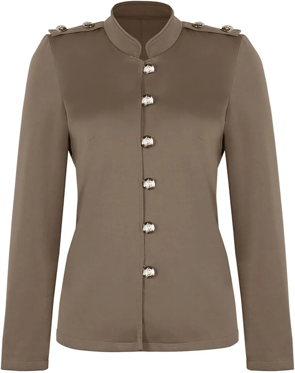 Blazer Jackets for Womens Mock Neck Button Jacket Open Front Cardigan Classic Daily Business Casual Suit Coats