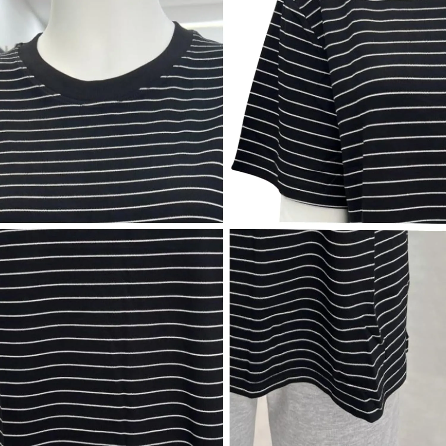 Bobeutou Women Oversized Striped Color Block Tshirt Crew Neck Short Sleeve T-Shirts Basic Shirt Casual Loose Tee Top