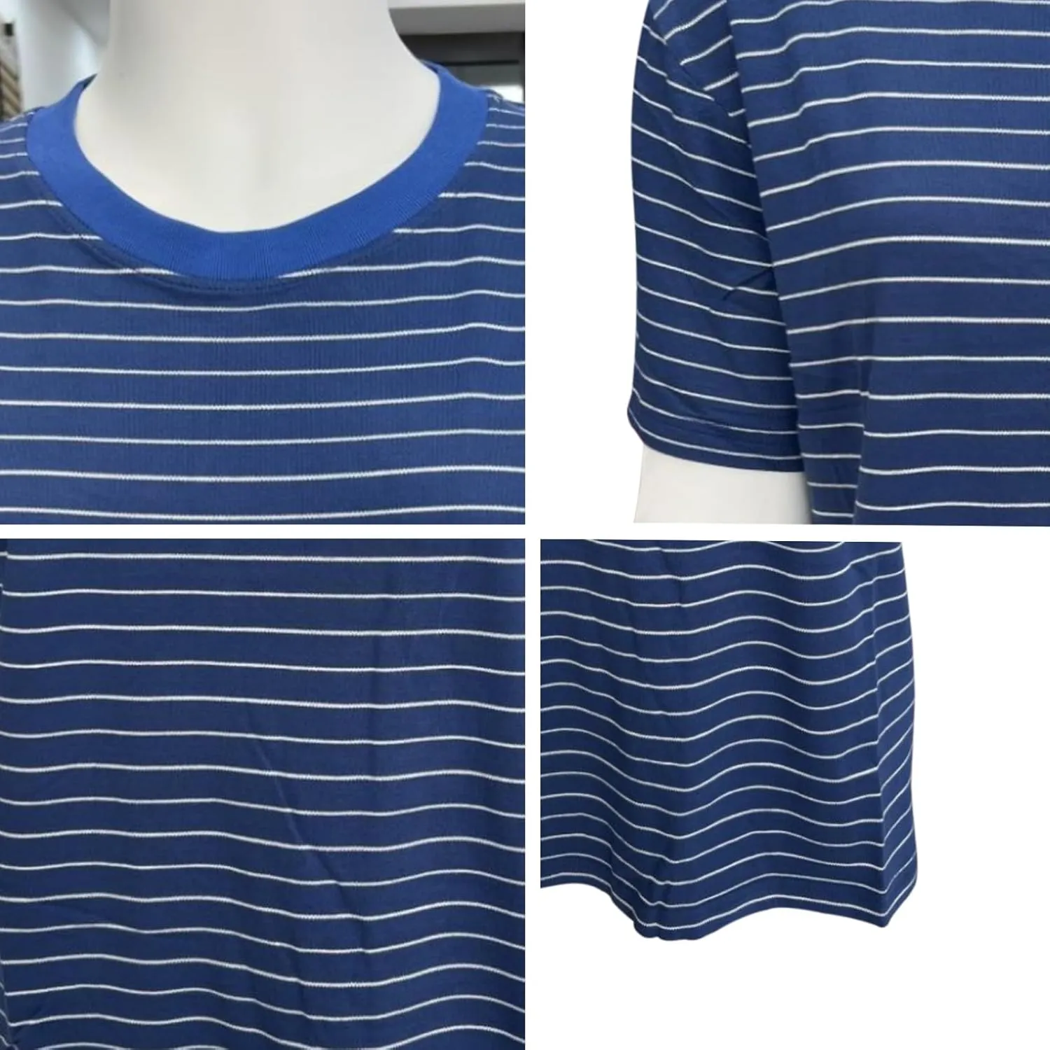 Bobeutou Women Oversized Striped Tshirt Color Block Crew Neck Short Sleeve T-Shirts Basic Shirt Loose Casual Tee Tops