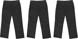 Boy's Double Knee Slim Fit School Uniform Pants