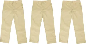 Boy's Double Knee Slim Fit School Uniform Pants