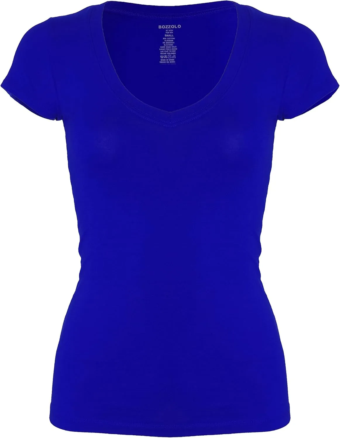 Bozzolo Women's Plain Basic V Neck Short Sleeve Cotton T-Shirts