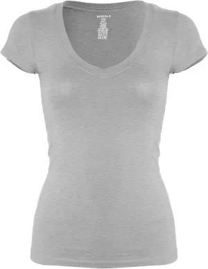 Bozzolo Women's Plain Basic V Neck Short Sleeve Cotton T-Shirts
