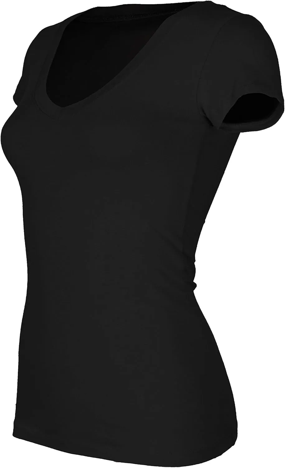 Bozzolo Women's Plain Basic V Neck Short Sleeve Cotton T-Shirts
