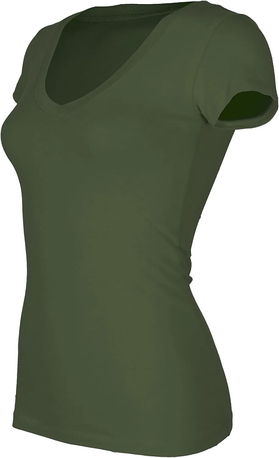 Bozzolo Women's Plain Basic V Neck Short Sleeve Cotton T-Shirts