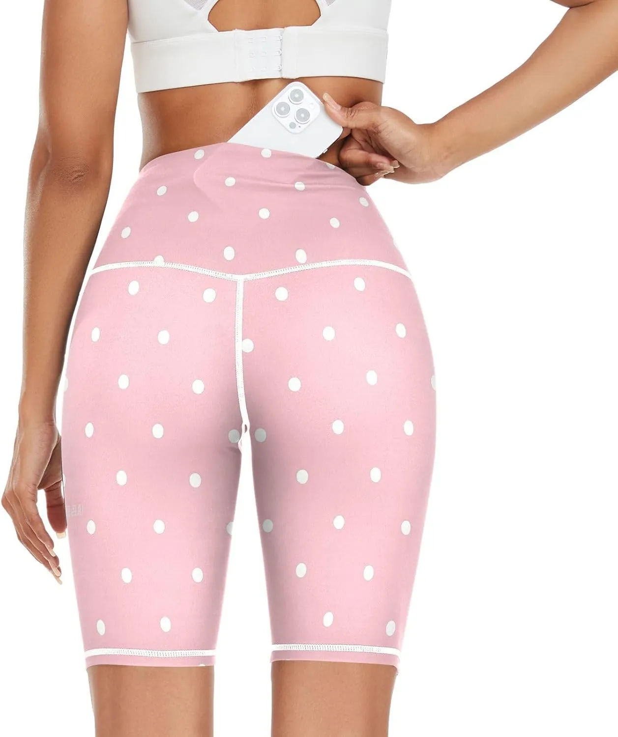 Cartoon Dot Pink Printed Yoga Leggings for Women High Waist Exercise High Waist Compression Leggings for Women mayas para Mujer Large