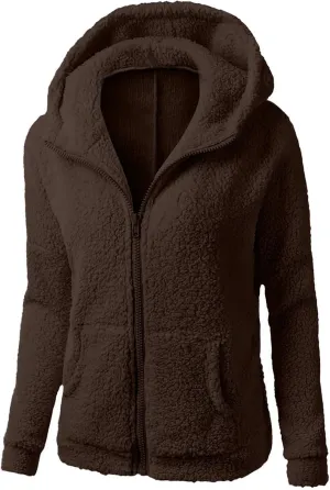 ChicCrate Women's Classic-Fit Soft Fleece Jacket Lightweight Coat Casual Zip Up Sherpa Lined Hoodie Sweatshirt Cozy Outerwear