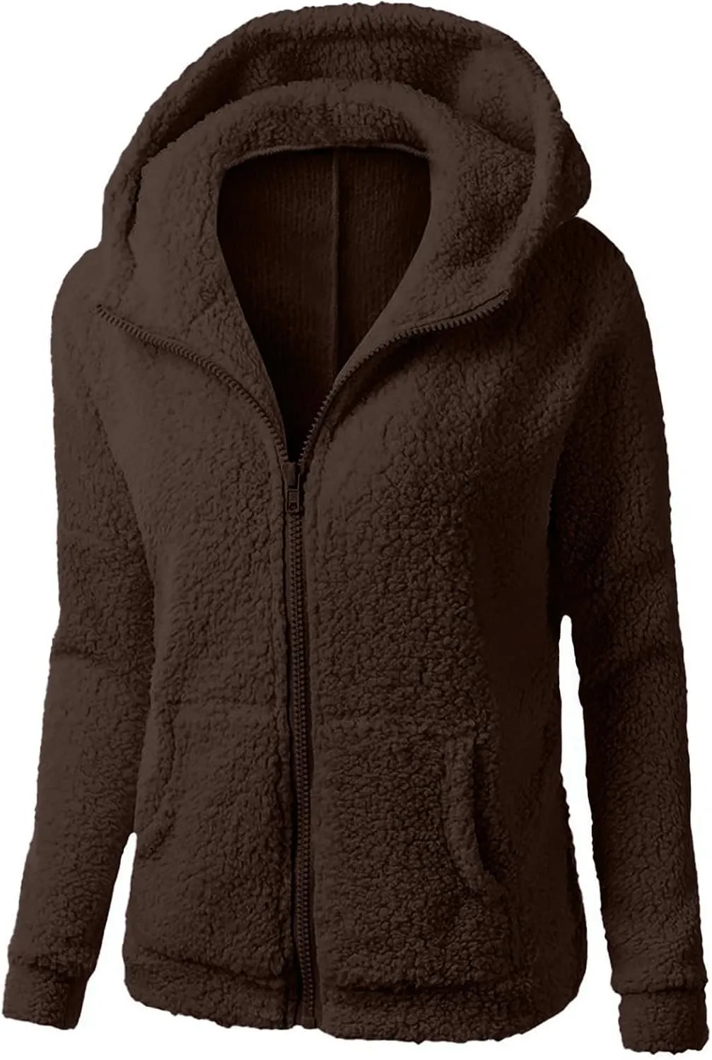 ChicCrate Women's Classic-Fit Soft Fleece Jacket Lightweight Coat Casual Zip Up Sherpa Lined Hoodie Sweatshirt Cozy Outerwear