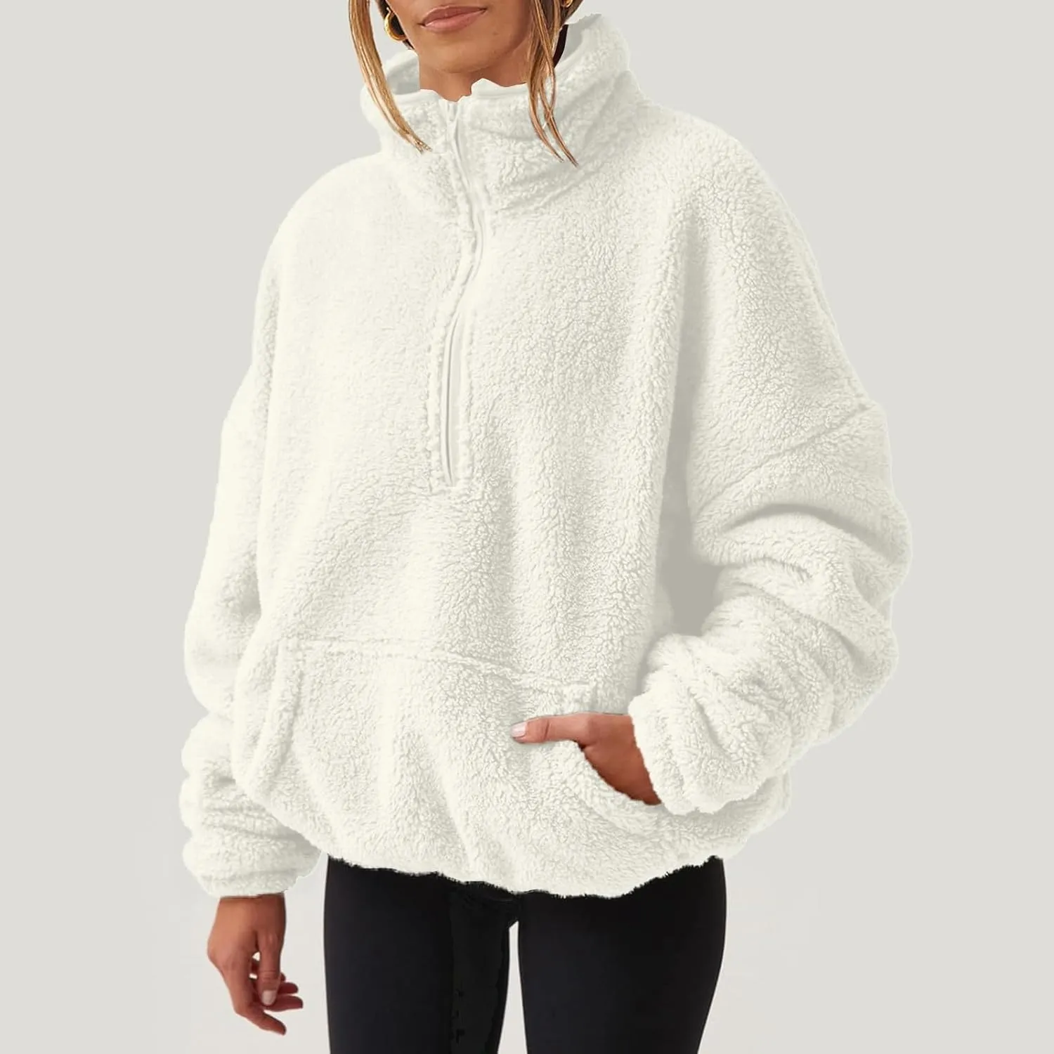 ChicCrate Women's Classic-Fit Soft Fleece Jacket Lightweight Coat Casual Zip Up Sherpa Lined Hoodie Sweatshirt Cozy Outerwear