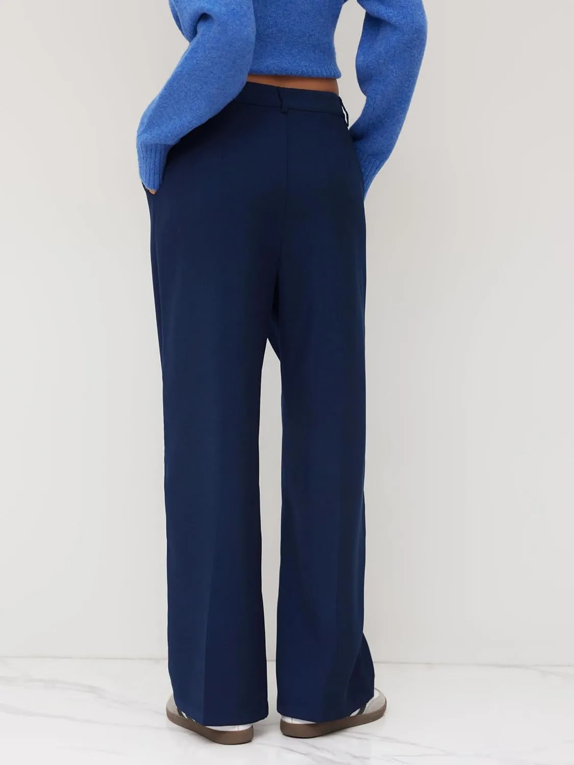 CIDER High Waist Pleated Wide Leg Pants