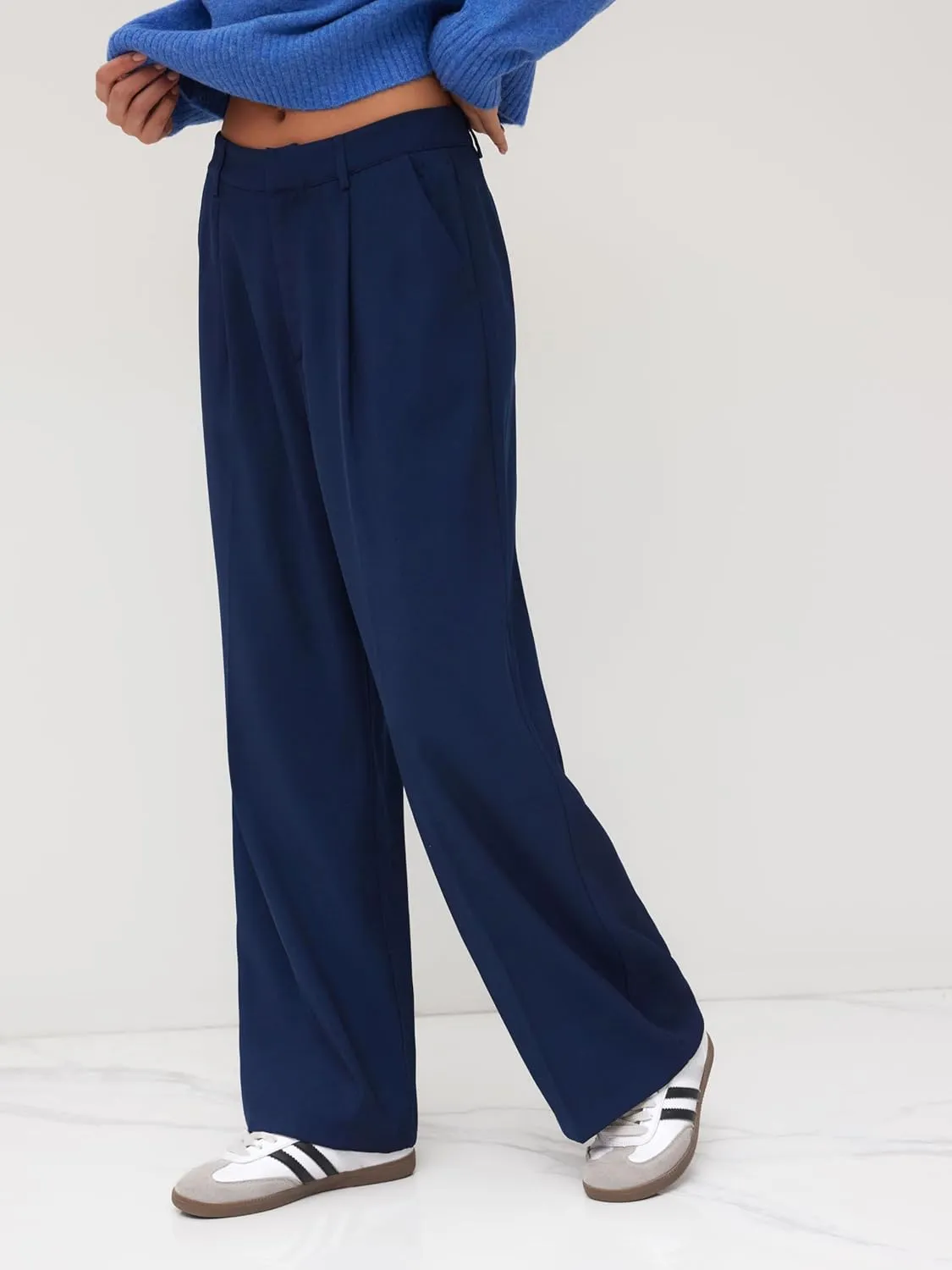 CIDER High Waist Pleated Wide Leg Pants