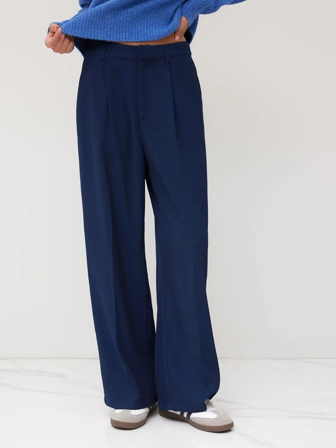 CIDER High Waist Pleated Wide Leg Pants