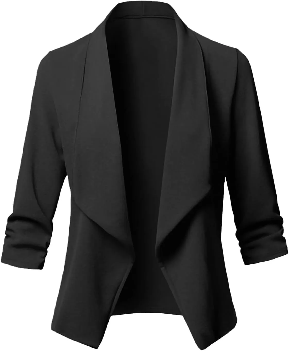 Classic Draped Women's Blazer Jacket Lightweight Business Work Blazer Jackets Casual Solid Open Front Blazers Coat