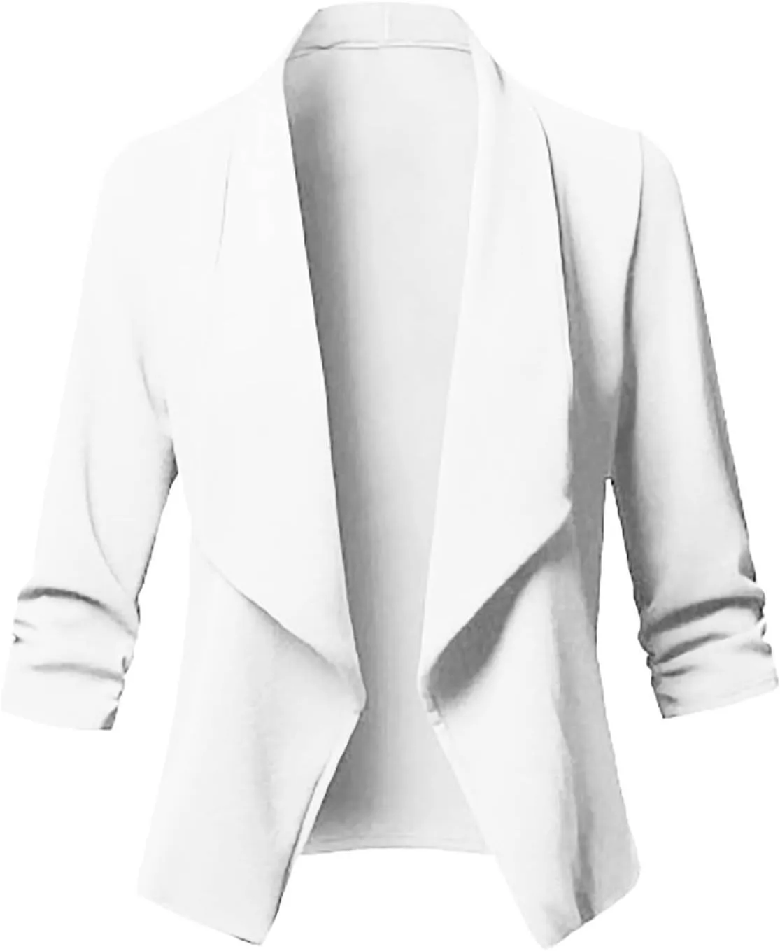 Classic Draped Women's Blazer Jacket Lightweight Business Work Blazer Jackets Casual Solid Open Front Blazers Coat