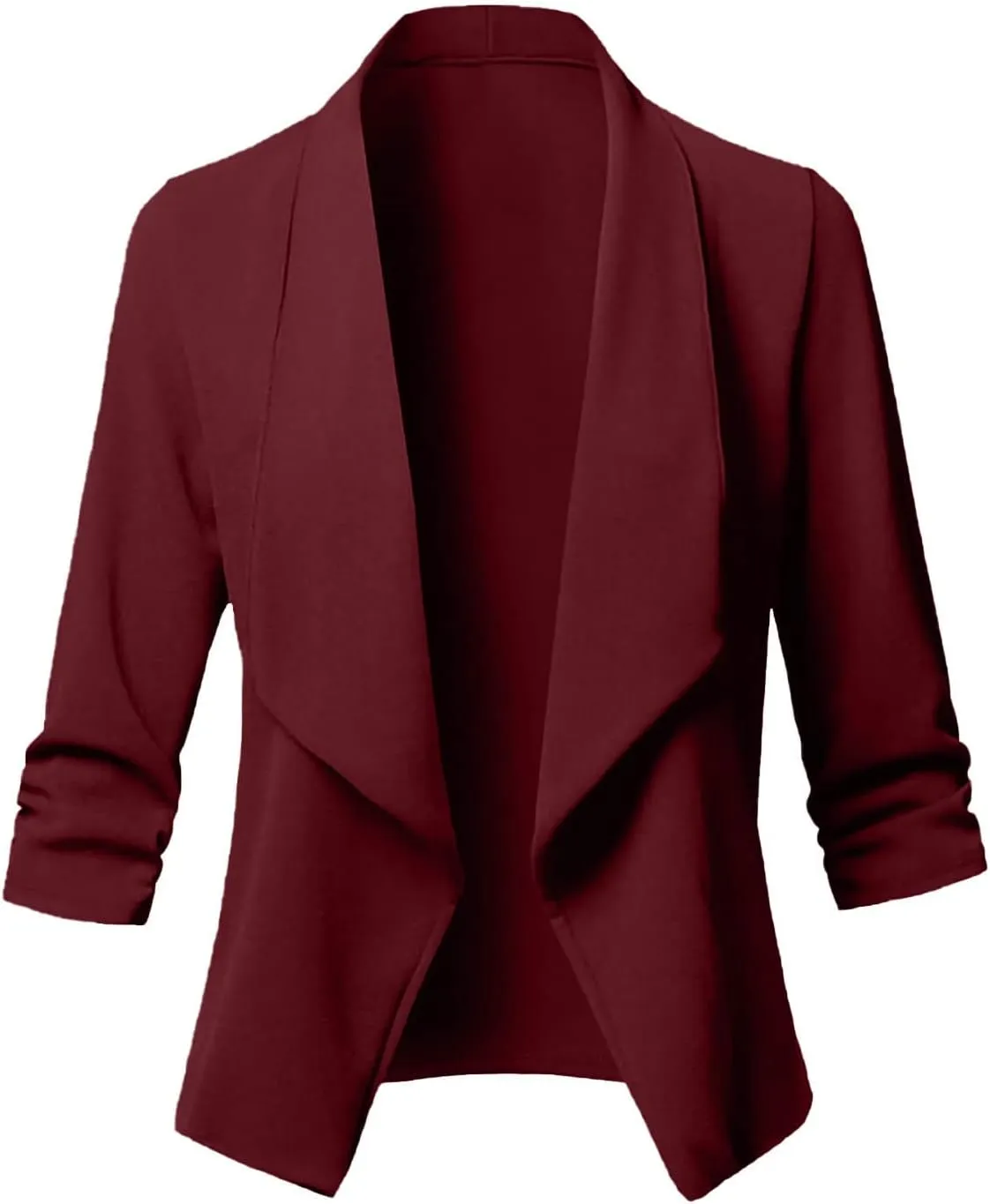 Classic Draped Women's Blazer Jacket Lightweight Business Work Blazer Jackets Casual Solid Open Front Blazers Coat