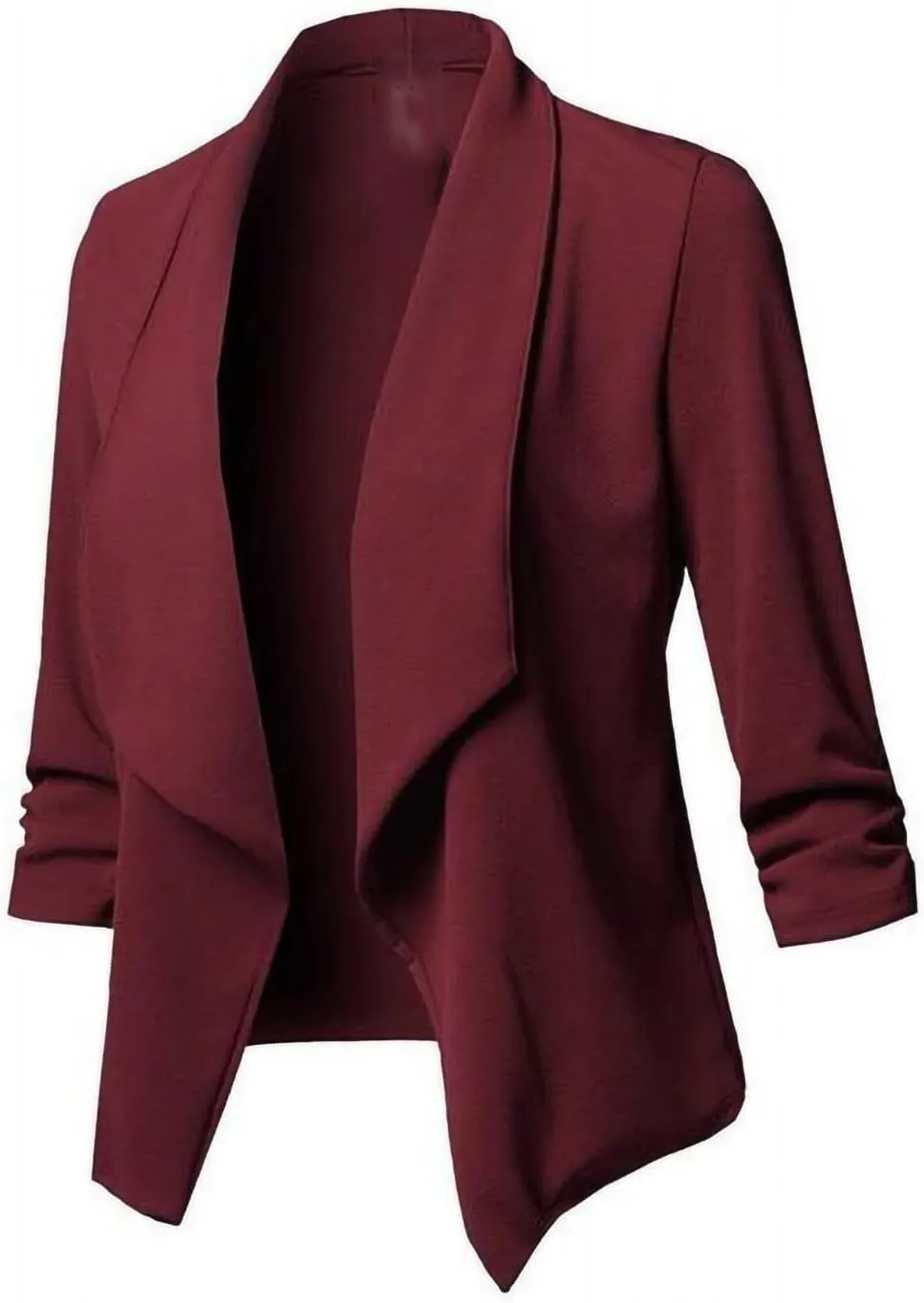 Classic Draped Women's Blazer Jacket Lightweight Business Work Blazer Jackets Casual Solid Open Front Blazers Coat
