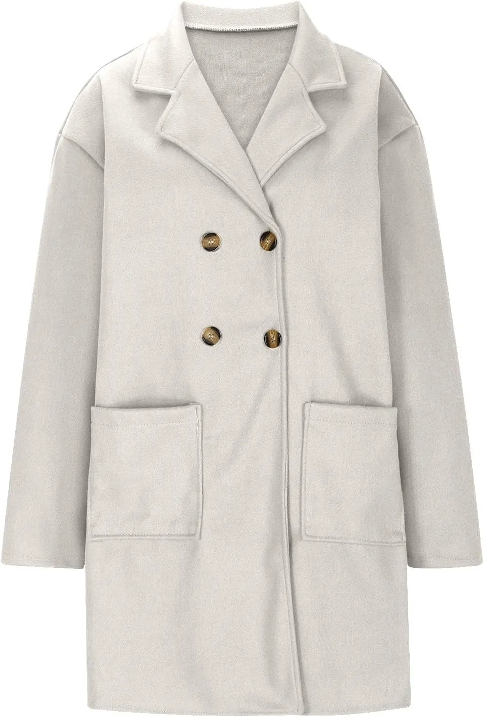Coatigan for Women Wool Blend Pea Coats Double Breasted Oversized Blazer Knit Open Front Cardigan Sweater with Pocket