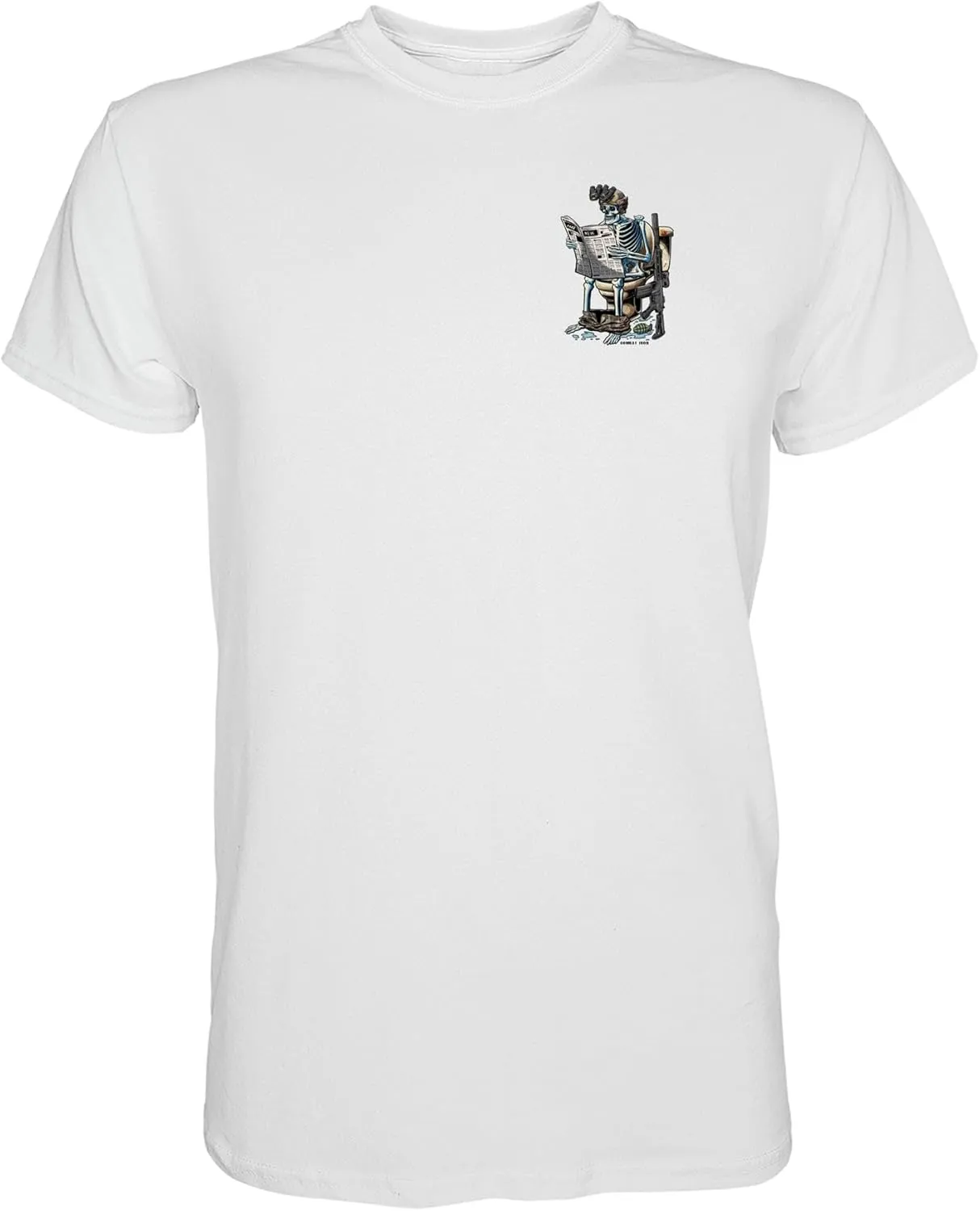 Combat Iron Men's Graphic T-Shirt | Fake News Reading Operator | Cotton-Poly Blend | Athletic Fit, Tagless Comfort