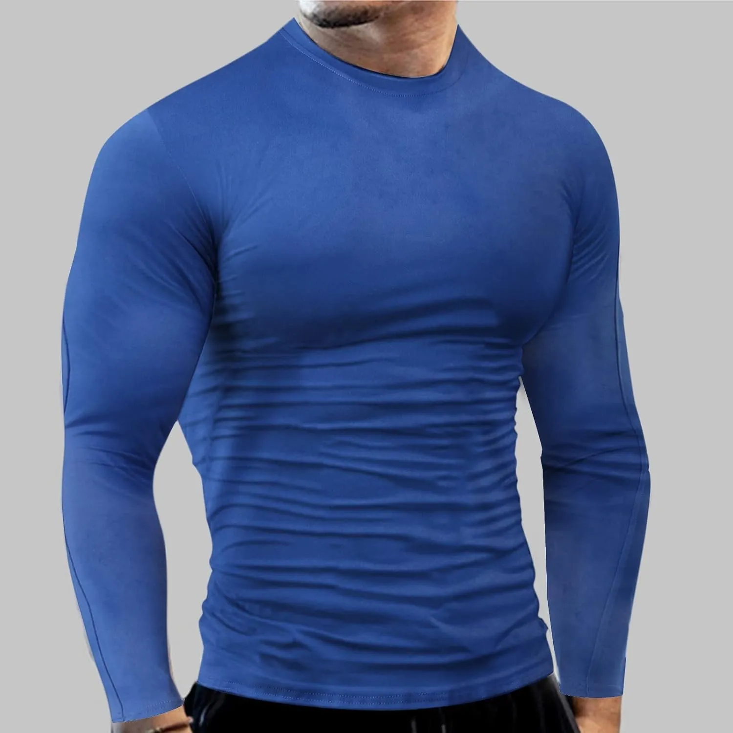 Compression Shirts for Men Fitness Sports Quick Dry Long Sleeve Sweat Shirt Bodybuilding Gym Workout Athletic Tops