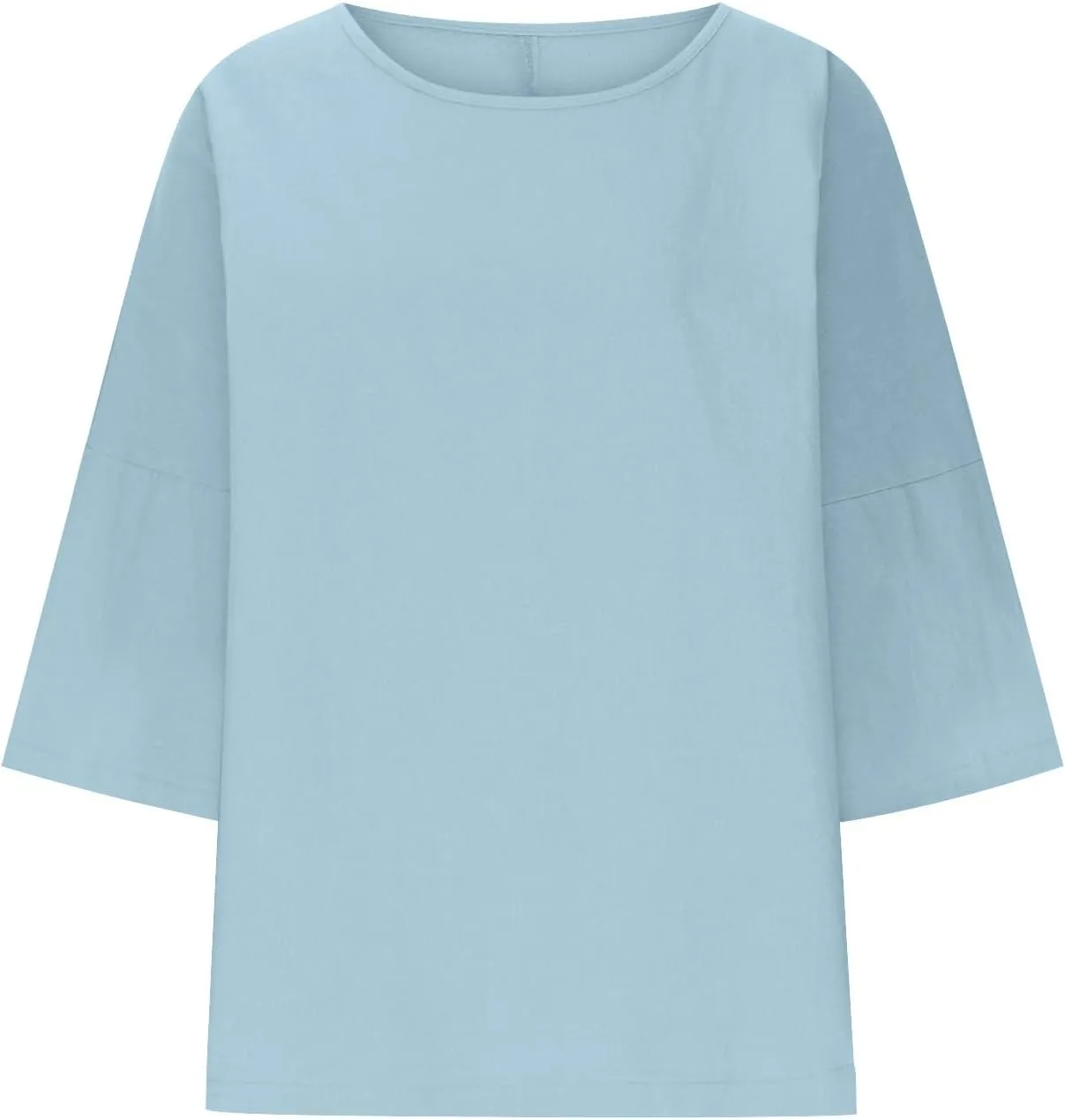Cotton Tshirts for Women Casual Linen Tops Loose Fit Half Sleeve Plain Shirts Soft Crewneck Summer Cotton Linen Tops