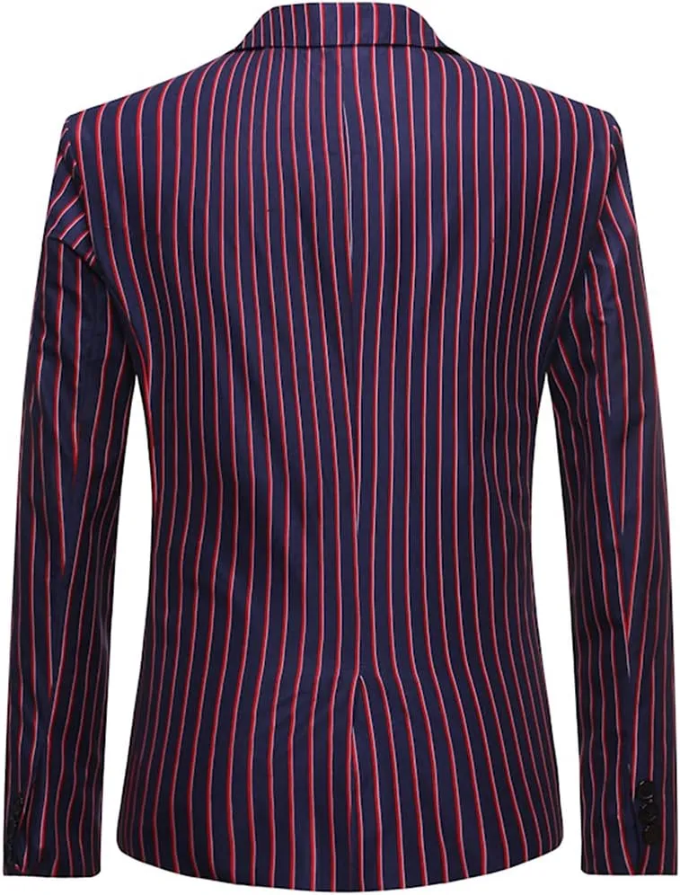 Fashion Striped Business Casual Suit Blazer Men Slim Fit Mens Blazer Jacket