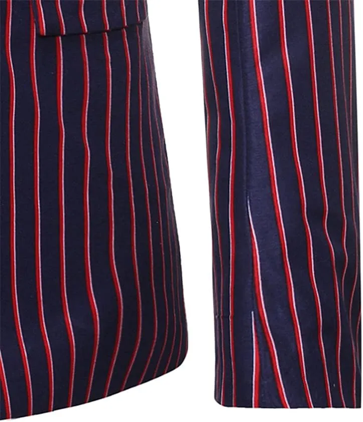 Fashion Striped Business Casual Suit Blazer Men Slim Fit Mens Blazer Jacket