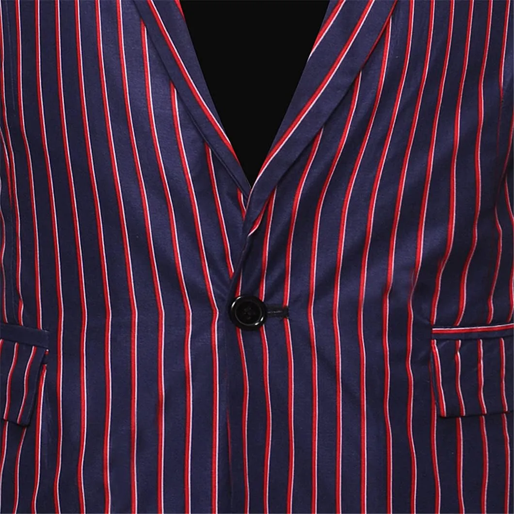 Fashion Striped Business Casual Suit Blazer Men Slim Fit Mens Blazer Jacket