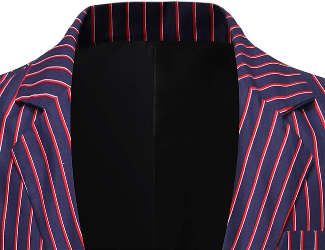 Fashion Striped Business Casual Suit Blazer Men Slim Fit Mens Blazer Jacket