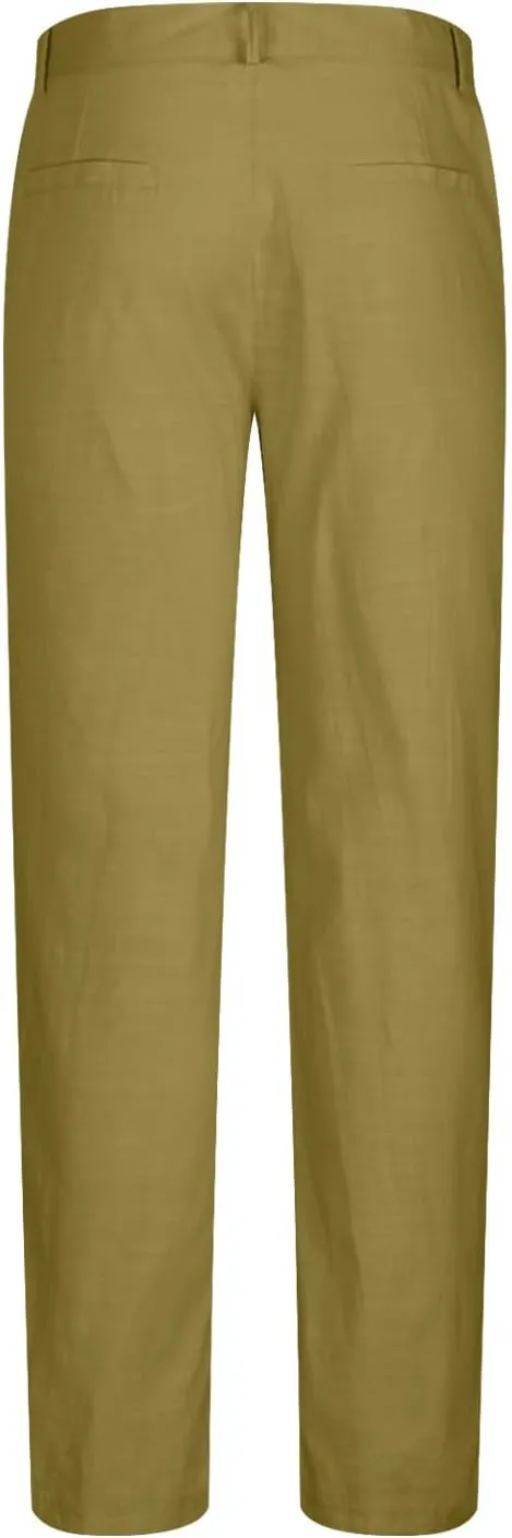 Finelylove Chino Pants Men Straight Leg Stretch Dress Pants Relaxed Fit Business Casual Work Pants Solid Trousers