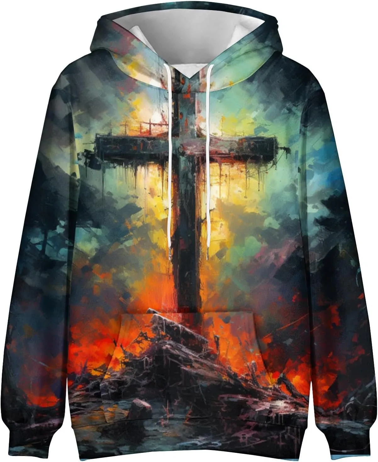GOFULY Men'S Fashion Hoodies & Sweatshirts Casual Fall Western Aztec Print Graphic Hoodies Long Sleeve Pullover Hoodies