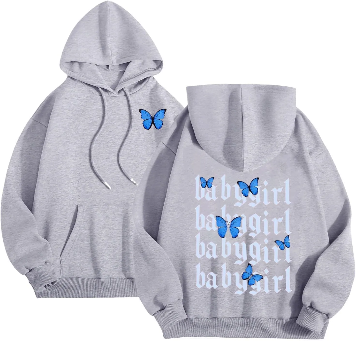Graphic Hoodie for Women Casual Long Sleeve Cute Hoodies Printed Drawstring Oversized Pullover Hooded Sweatshirt
