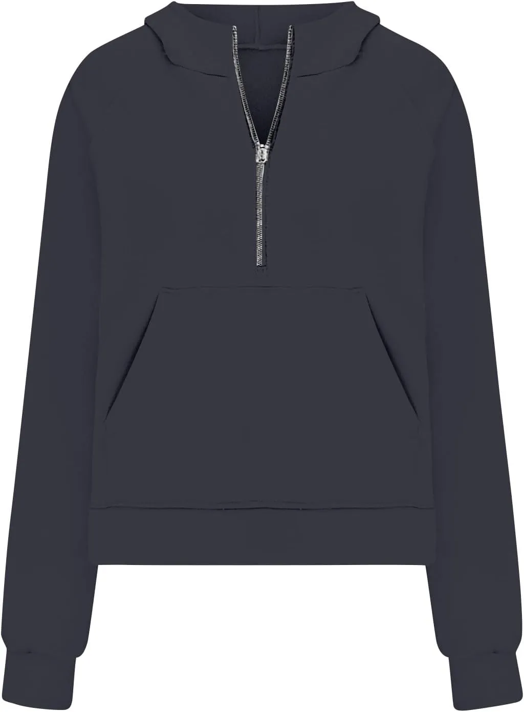Half Zip Cropped Hoodies for Women Fleece Quarter Zip Pullover Oversized Sweatshirts with Thumb Hole 2024 Fall Clothes