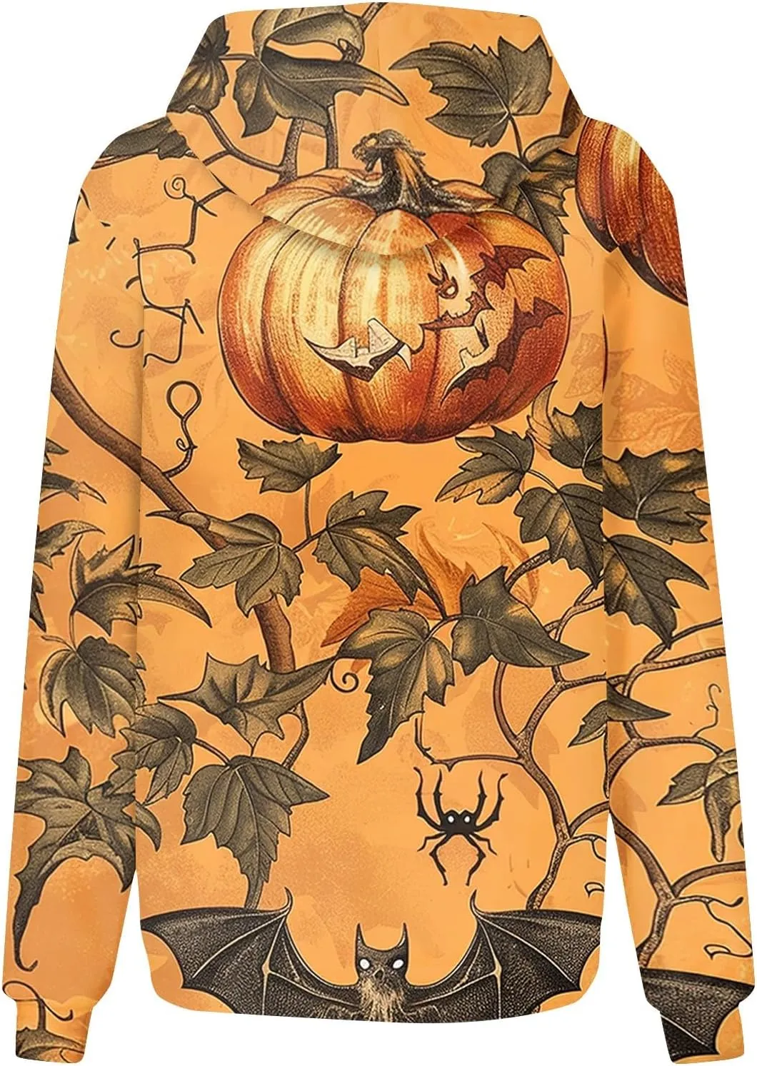 Halloween Hoodies for Women Trendy 2024 Halloween Printed Pullover Long Sleeve Drawstring Sweatshirts with Pocket