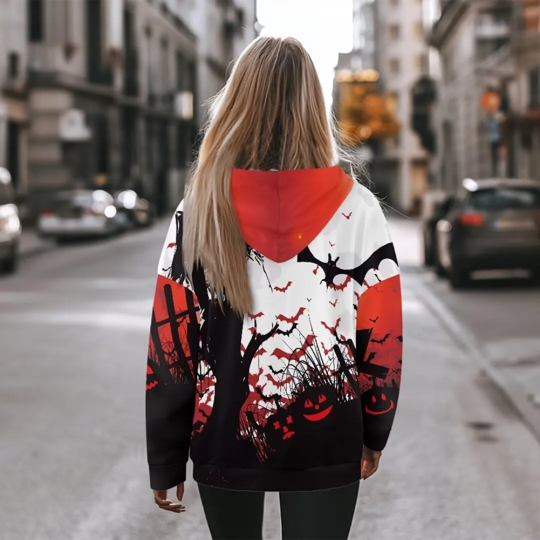 Halloween Sweatshirt for Women Graphic Hoodies 2024 Hooded Sweatshirt for Women Oversized Pullover Hoodies