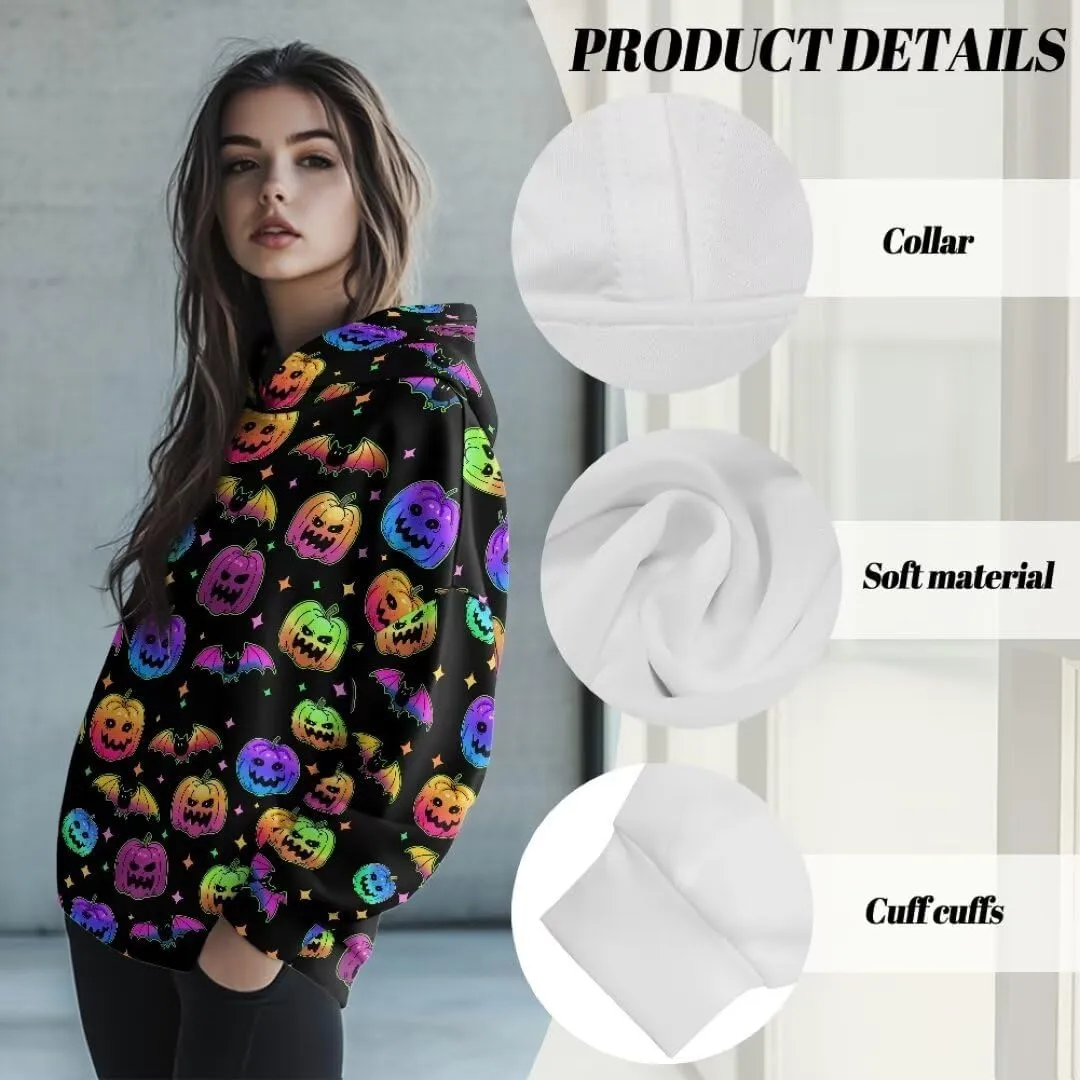 Halloween Sweatshirt for Women Graphic Hoodies 2024 Hooded Sweatshirt for Women Oversized Pullover Hoodies