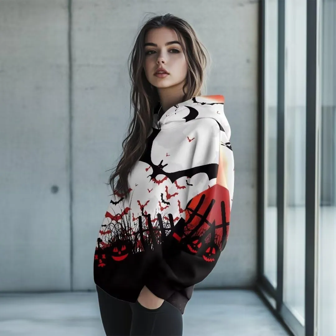 Halloween Sweatshirt for Women Graphic Hoodies 2024 Hooded Sweatshirt for Women Oversized Pullover Hoodies