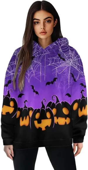 Halloween Sweatshirt for Women Graphic Hoodies 2024 Hooded Sweatshirt for Women Oversized Pullover Hoodies