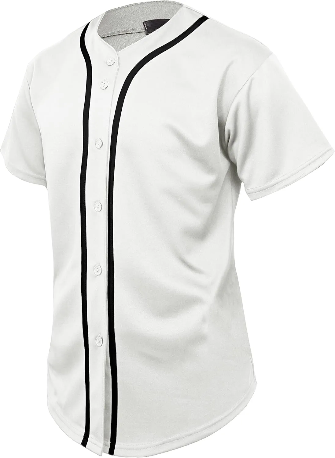 Hat and Beyond Mens Baseball Jersey Button Down T Shirts Hipster Plain Hip Hop 1UPA02