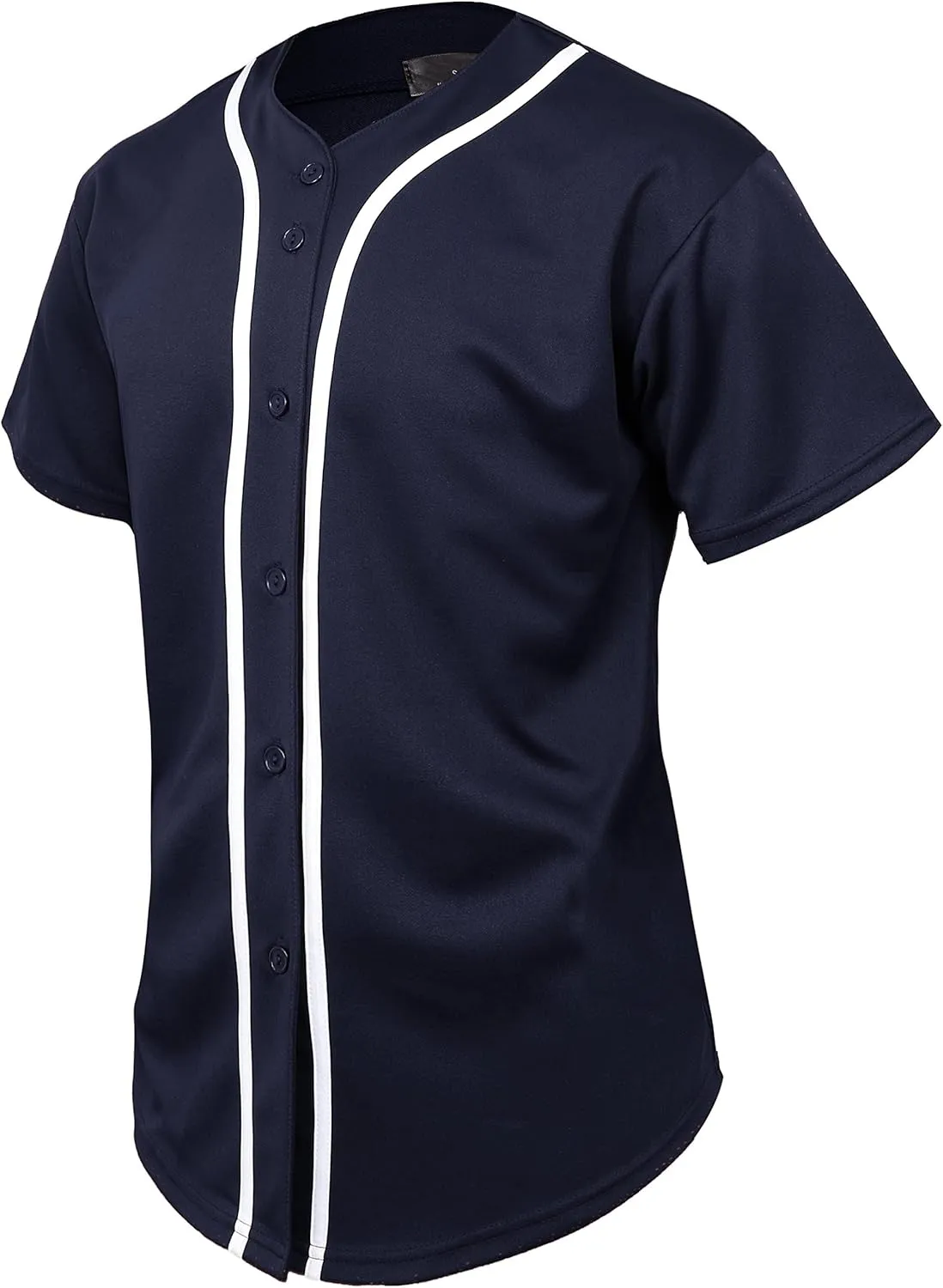 Hat and Beyond Mens Baseball Jersey Button Down T Shirts Hipster Plain Hip Hop 1UPA02