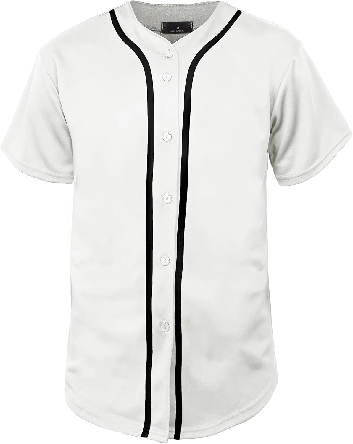 Hat and Beyond Mens Baseball Jersey Button Down T Shirts Hipster Plain Hip Hop 1UPA02